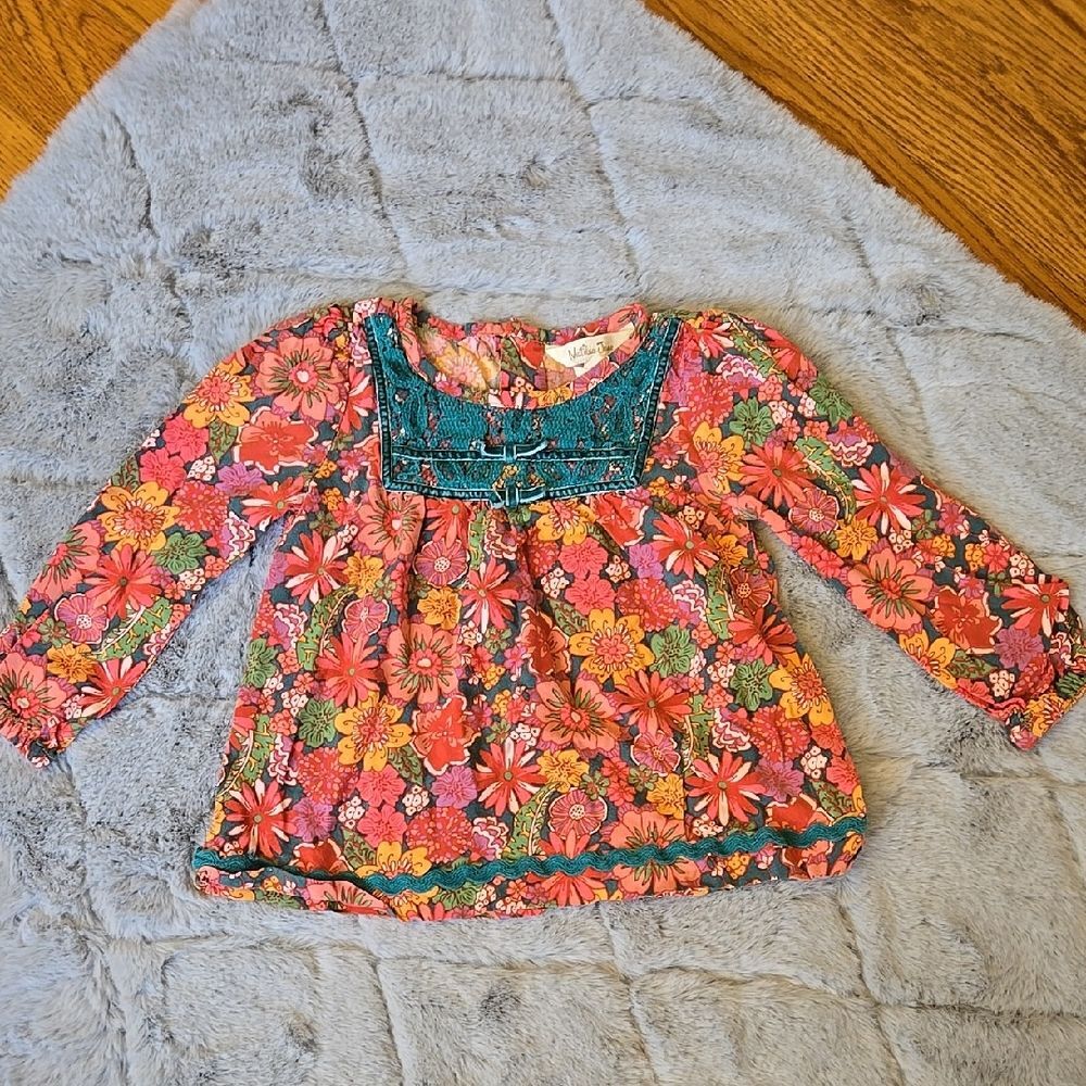 Matilda Jane Floral Shirt, Little Girls Size 2T, Decent Condition